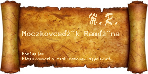 Moczkovcsák Ramóna névjegykártya